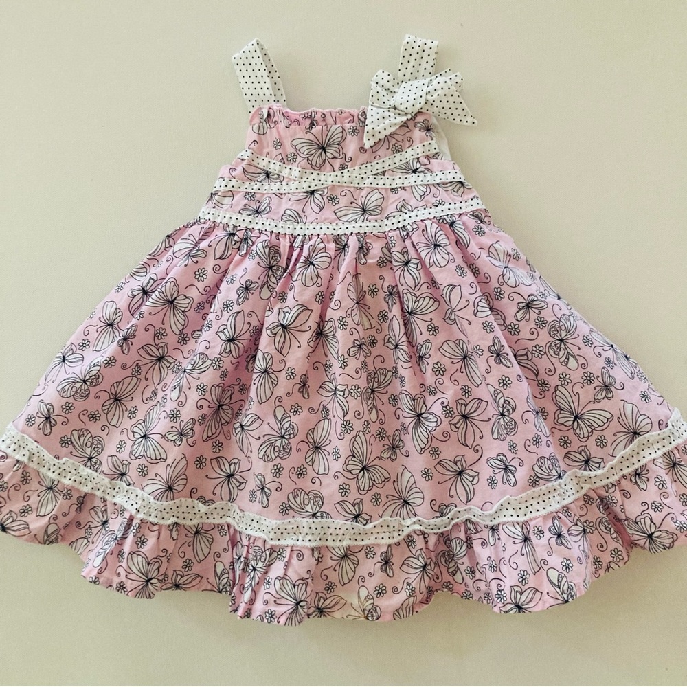Maggie & Zoe Baby Girl 12 Months Pink Butterfly Dress